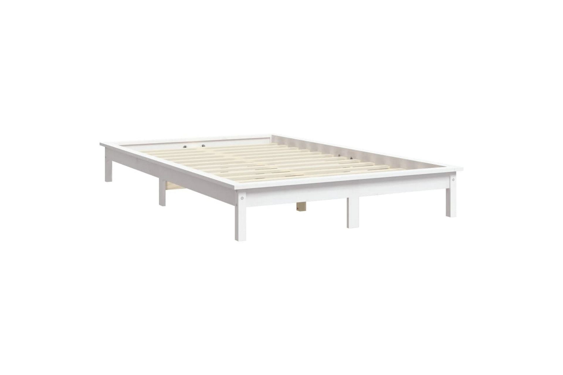 beBasic sengeramme 140x190 cm massivt fyrretræ hvid - Hvid - Møbler - Senge - Sengeramme & sengestel
