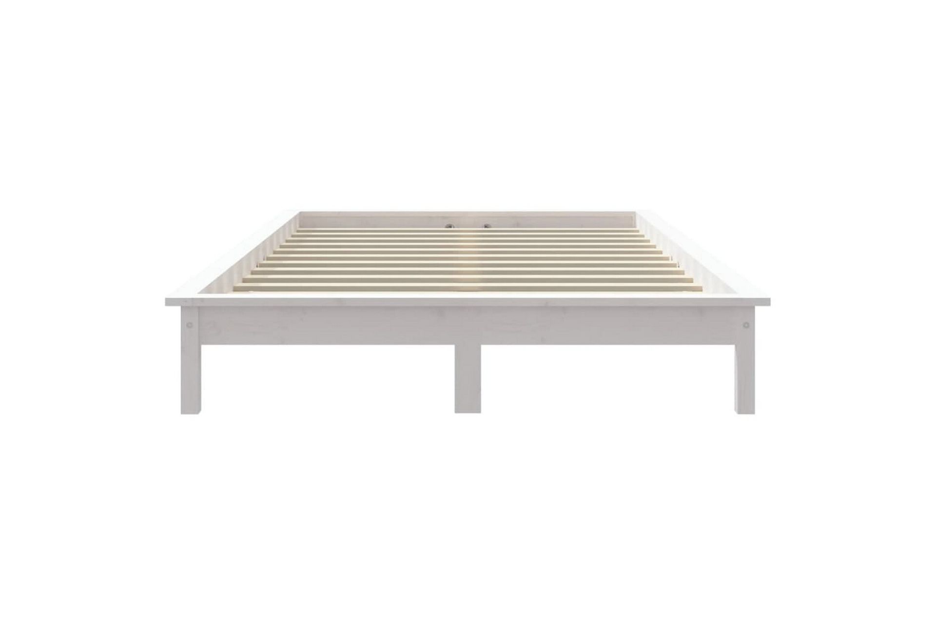 beBasic sengeramme 140x190 cm massivt fyrretræ hvid - Hvid - Møbler - Senge - Sengeramme & sengestel