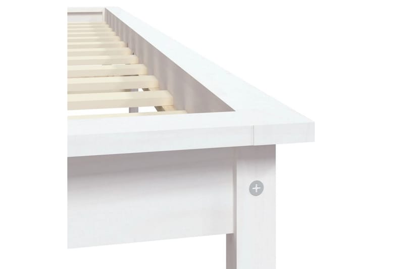 beBasic sengeramme 140x190 cm massivt fyrretræ hvid - Hvid - Møbler - Senge - Sengeramme & sengestel