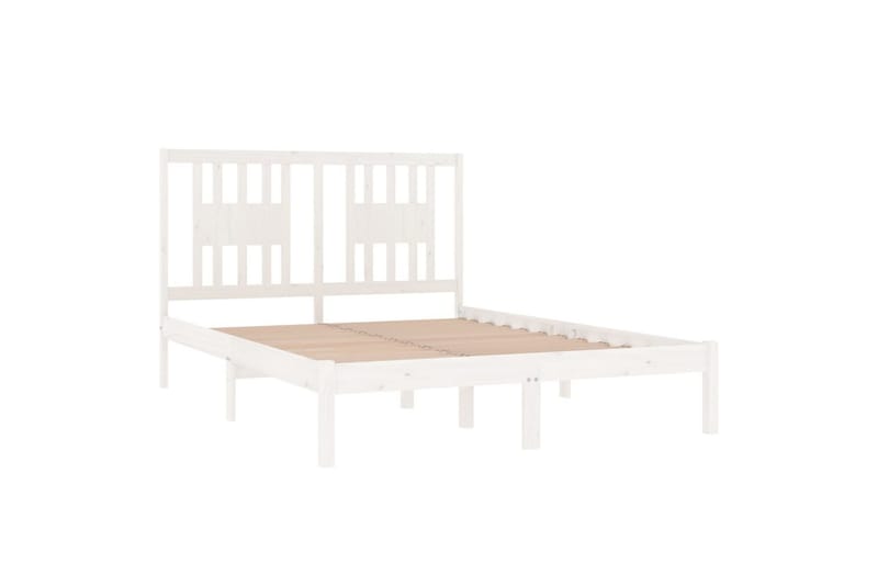 beBasic sengeramme 140x190 cm massivt fyrretræ hvid - Hvid - Møbler - Senge - Sengeramme & sengestel