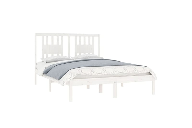 beBasic sengeramme 140x190 cm massivt fyrretræ hvid - Hvid - Møbler - Senge - Sengeramme & sengestel