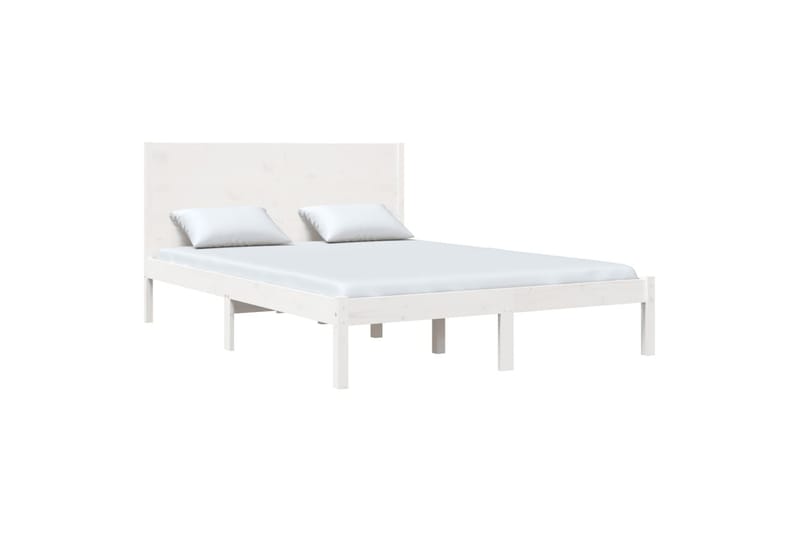 beBasic sengeramme 140x190 cm massivt fyrretræ hvid - Hvid - Møbler - Senge - Sengeramme & sengestel