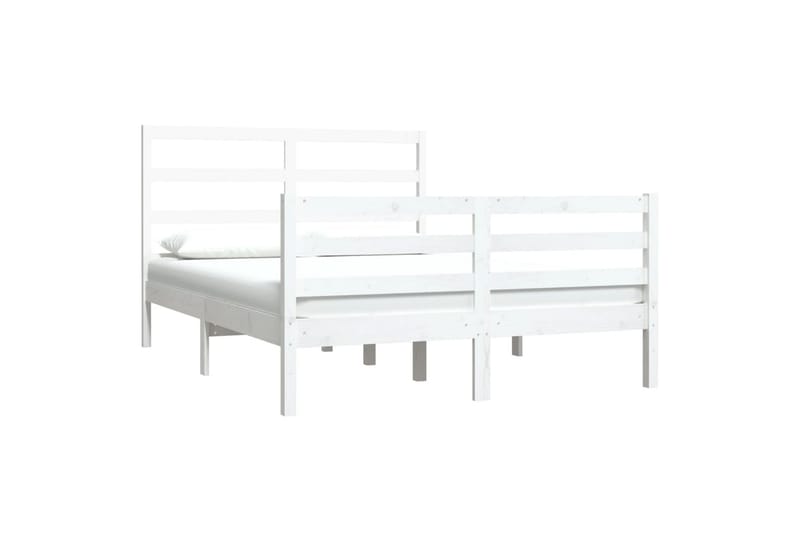 beBasic sengeramme 140x190 cm massivt fyrretræ hvid - Hvid - Møbler - Senge - Sengeramme & sengestel