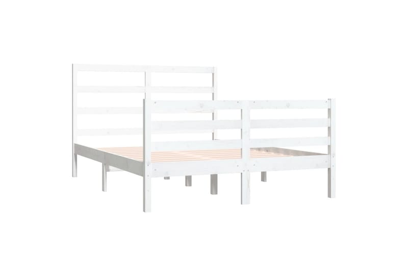 beBasic sengeramme 140x190 cm massivt fyrretræ hvid - Hvid - Sengeramme & sengestel