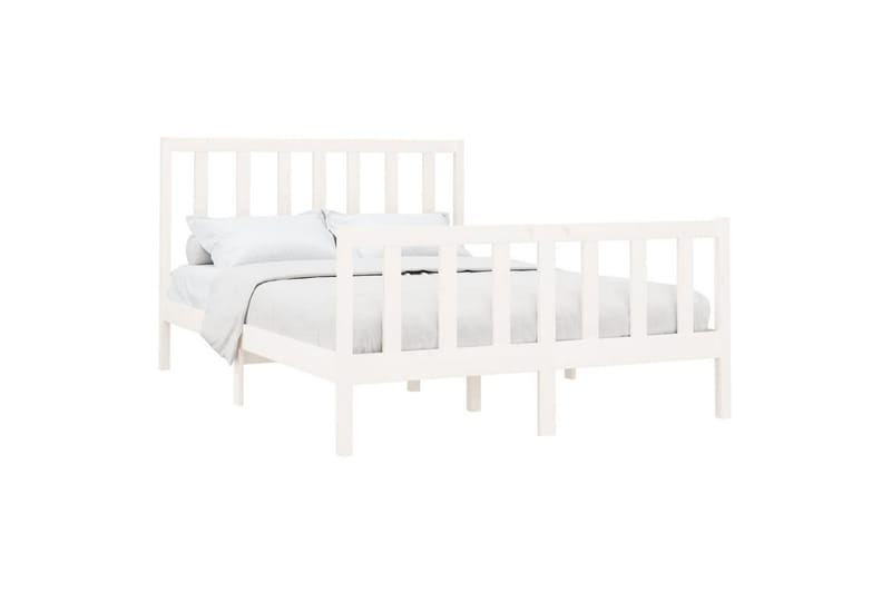 beBasic sengeramme 140x190 cm massivt fyrretræ hvid - Hvid - Møbler - Senge - Sengeramme & sengestel