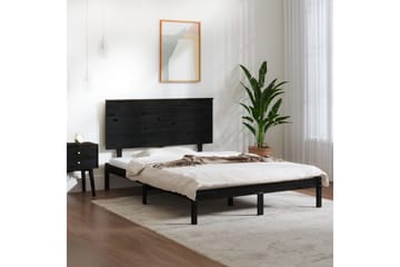 beBasic sengeramme 140x190 cm massivt fyrretræ sort - Sort - Møbler - Senge - Sengeramme & sengestel