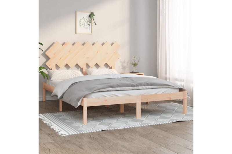 beBasic sengeramme 140x190 cm massivt træ - Brun - Møbler - Senge - Sengeramme & sengestel