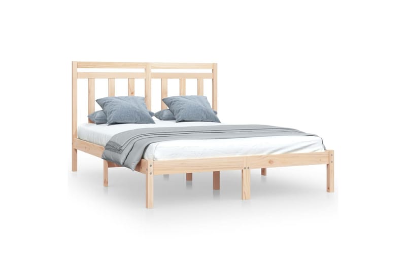 beBasic sengeramme 140x190 cm massivt træ - Brun - Møbler - Senge - Sengeramme & sengestel