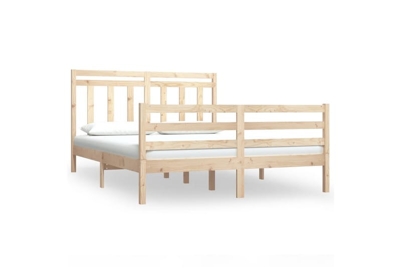 beBasic sengeramme 140x190 cm massivt træ - Brun - Møbler - Senge - Sengeramme & sengestel