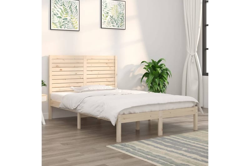 beBasic sengeramme 140x190 cm massivt træ - Brun - Møbler - Senge - Sengeramme & sengestel