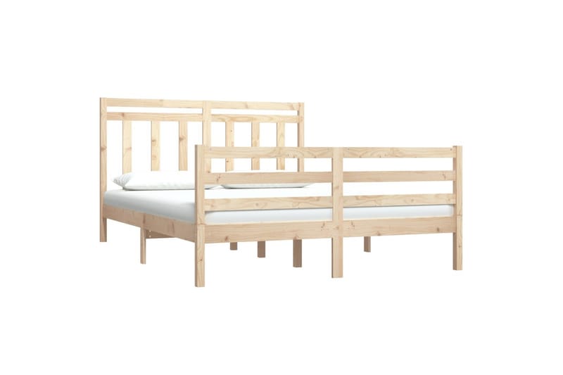 beBasic sengeramme 140x190 cm massivt træ - Brun - Sengeramme & sengestel