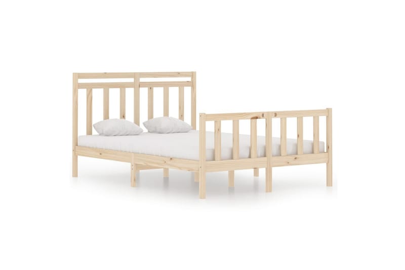 beBasic sengeramme 140x190 cm massivt træ - Brun - Møbler - Senge - Sengeramme & sengestel
