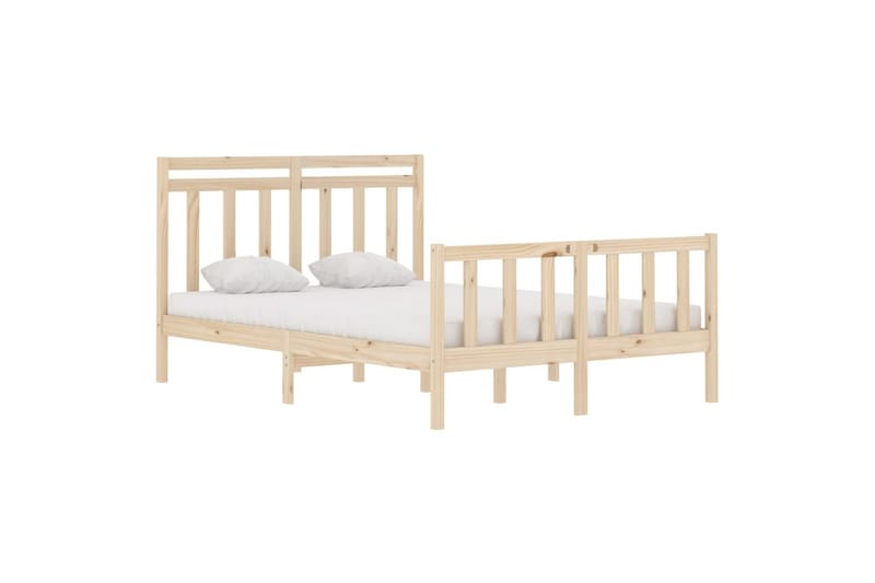 beBasic sengeramme 140x190 cm massivt træ - Brun - Møbler - Senge - Sengeramme & sengestel