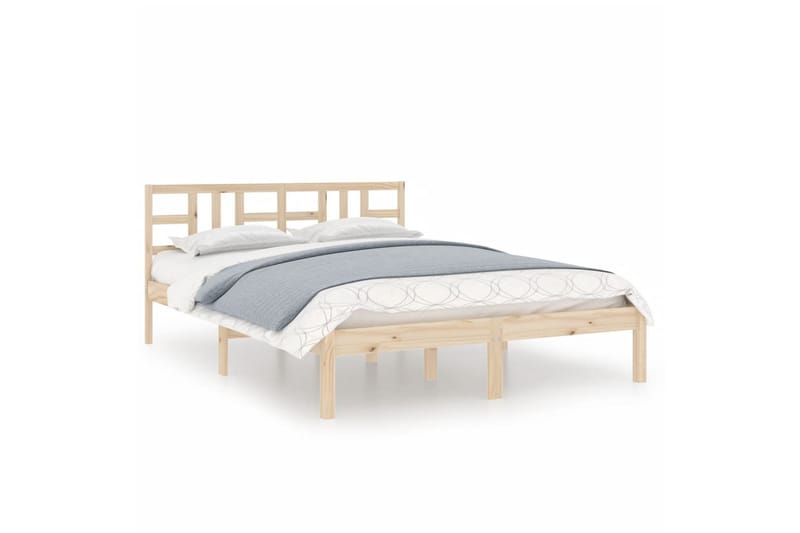 beBasic sengeramme 140x190 cm massivt træ - Brun - Møbler - Senge - Sengeramme & sengestel