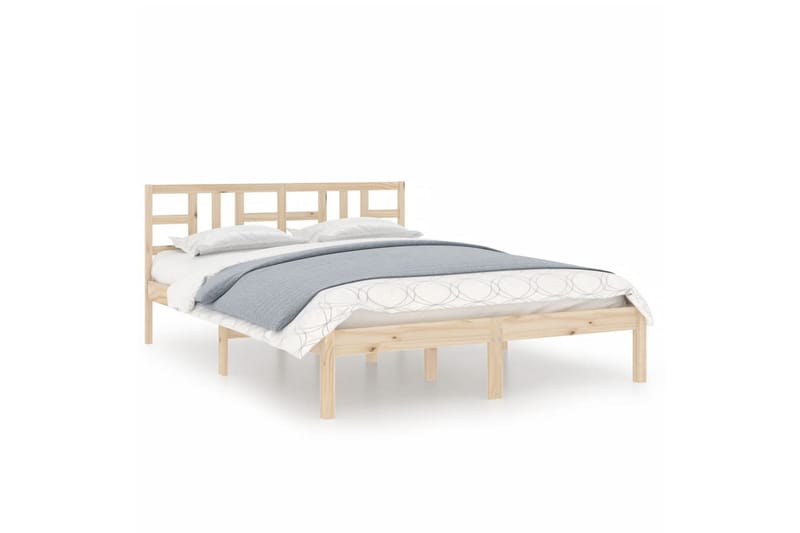 beBasic sengeramme 140x190 cm massivt træ - Brun - Sengeramme & sengestel