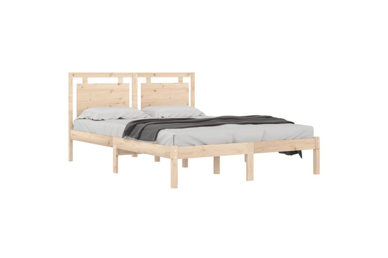 beBasic sengeramme 140x190 cm massivt træ - Brun - Sengeramme & sengestel