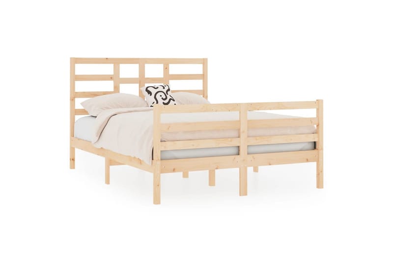 beBasic sengeramme 140x190 cm massivt træ - Brun - Møbler - Senge - Sengeramme & sengestel