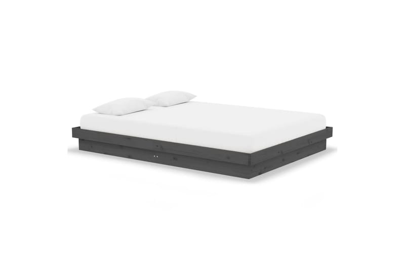 beBasic sengeramme 140x190 cm massivt træ grå - GrÃ¥ - Møbler - Senge - Sengeramme & sengestel