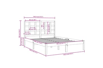 beBasic sengeramme 140x190 cm massivt træ hvid - Hvid - Møbler - Senge - Sengeramme & sengestel