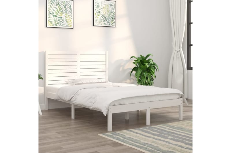 beBasic sengeramme 140x190 cm massivt træ hvid - Hvid - Møbler - Senge - Sengeramme & sengestel