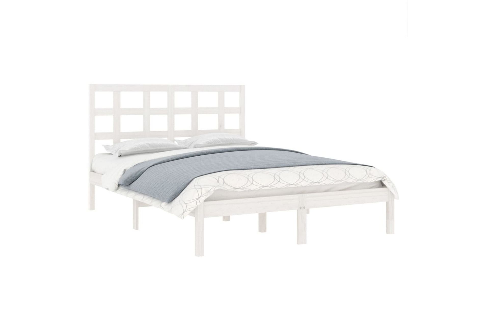 beBasic sengeramme 140x190 cm massivt træ hvid - Hvid - Møbler - Senge - Sengeramme & sengestel