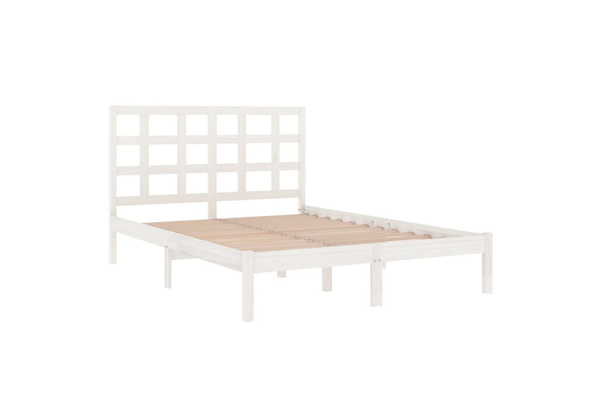 beBasic sengeramme 140x190 cm massivt træ hvid - Hvid - Møbler - Senge - Sengeramme & sengestel