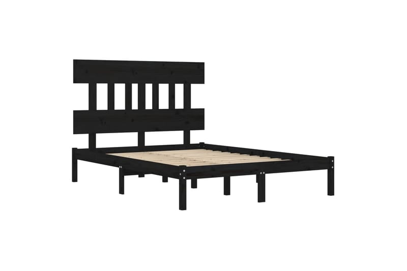 beBasic sengeramme 140x190 cm massivt træ sort - Sort - Sengeramme & sengestel