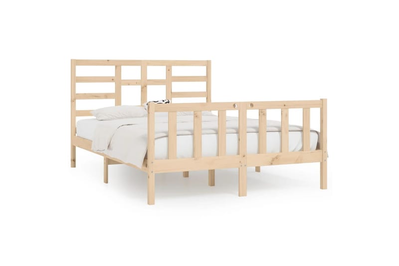 beBasic sengeramme 140x200 cm massivt fyrretræ - Brun - Møbler - Senge - Sengeramme & sengestel