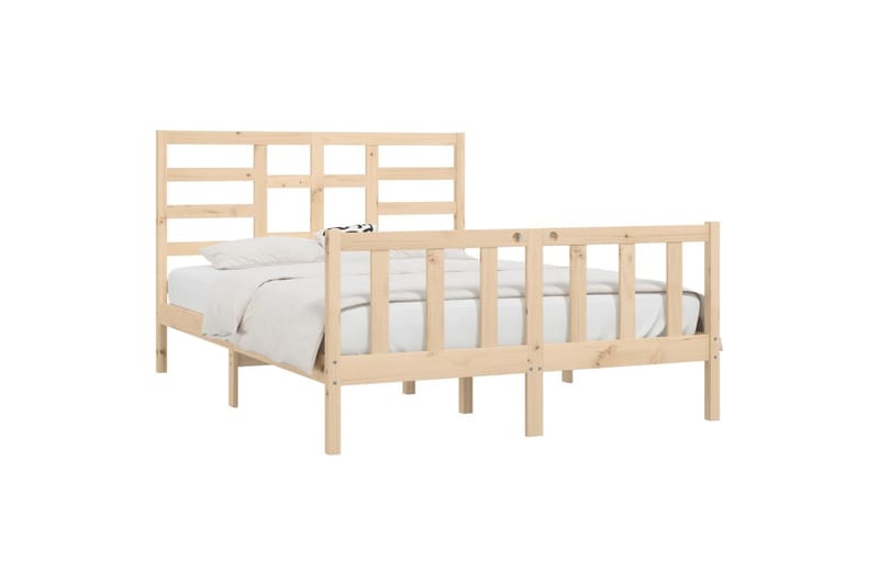 beBasic sengeramme 140x200 cm massivt fyrretræ - Brun - Møbler - Senge - Sengeramme & sengestel