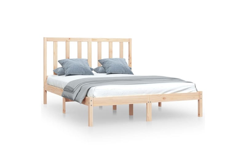 beBasic sengeramme 140x200 cm massivt fyrretræ - Brun - Møbler - Senge - Sengeramme & sengestel