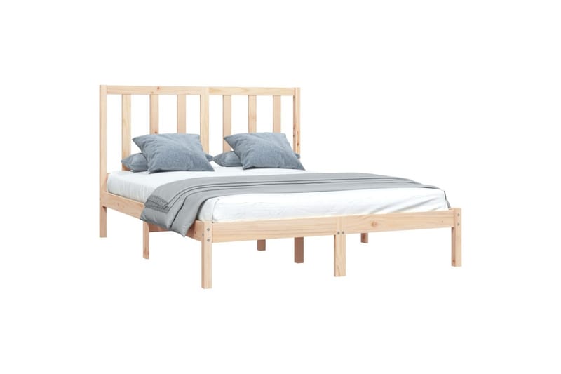 beBasic sengeramme 140x200 cm massivt fyrretræ - Brun - Møbler - Senge - Sengeramme & sengestel