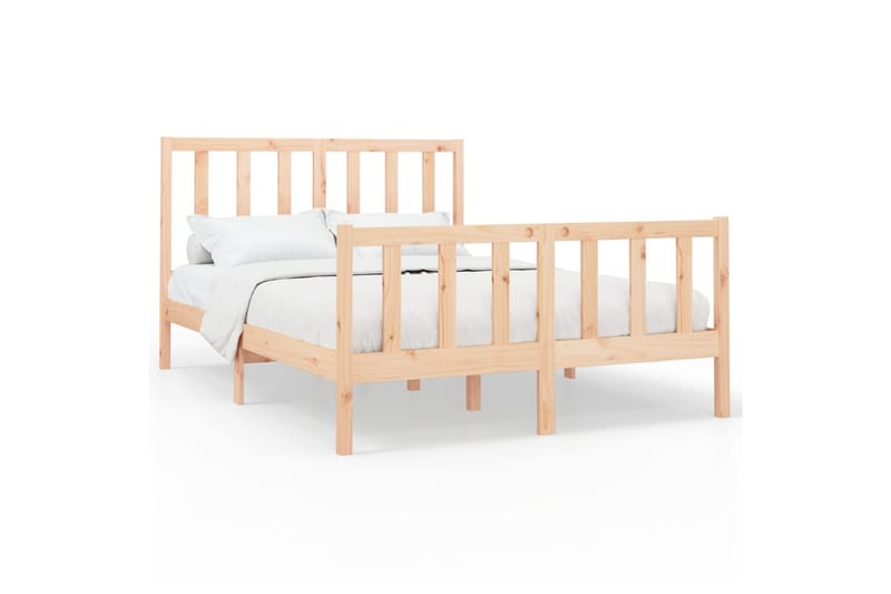 beBasic sengeramme 140x200 cm massivt fyrretræ - Brun - Møbler - Senge - Sengeramme & sengestel
