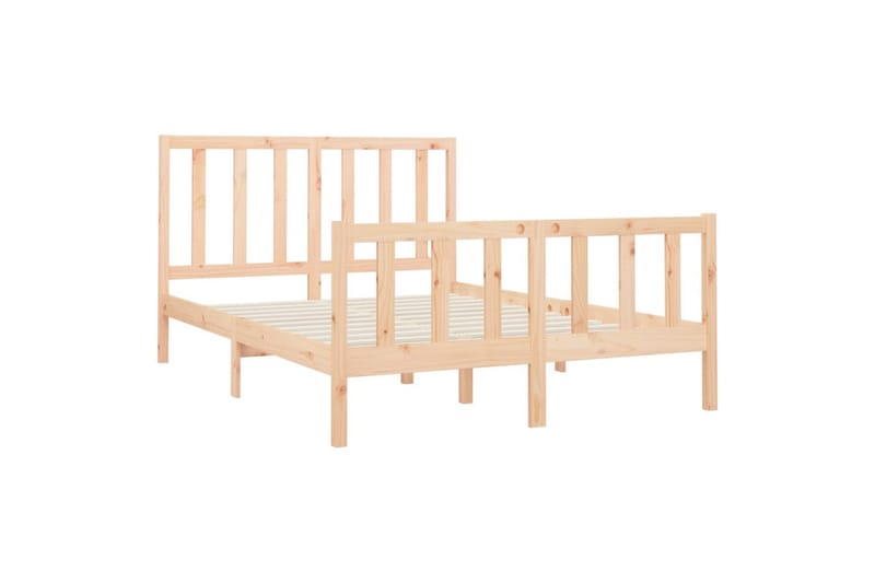 beBasic sengeramme 140x200 cm massivt fyrretræ - Brun - Møbler - Senge - Sengeramme & sengestel