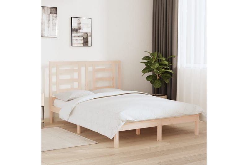 beBasic sengeramme 140x200 cm massivt fyrretræ - Brun - Møbler - Senge - Sengeramme & sengestel