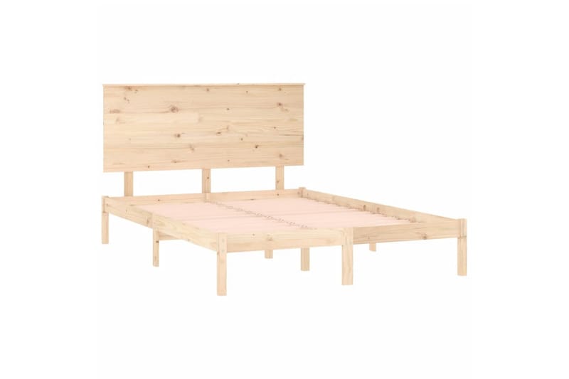 beBasic sengeramme 140x200 cm massivt fyrretræ - Brun - Møbler - Senge - Sengeramme & sengestel