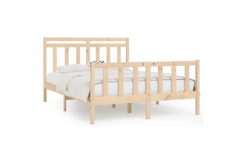 beBasic sengeramme 140x200 cm massivt fyrretræ - Brun - Møbler - Senge - Sengeramme & sengestel