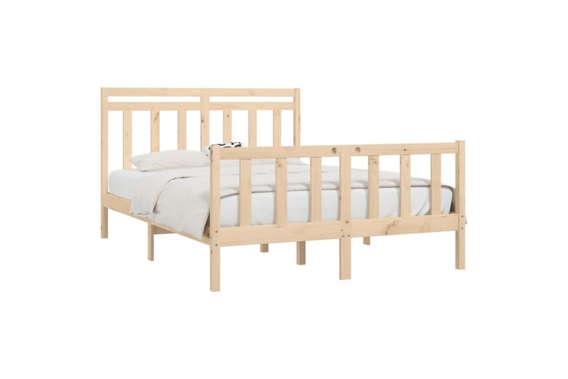 beBasic sengeramme 140x200 cm massivt fyrretræ - Brun - Møbler - Senge - Sengeramme & sengestel