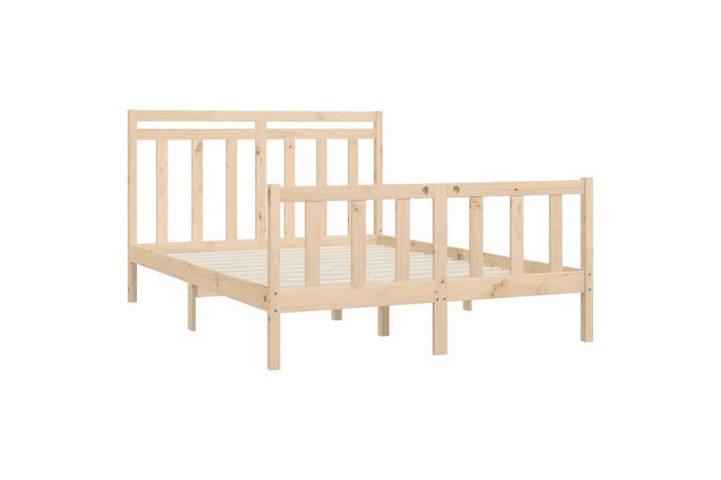 beBasic sengeramme 140x200 cm massivt fyrretræ - Brun - Møbler - Senge - Sengeramme & sengestel