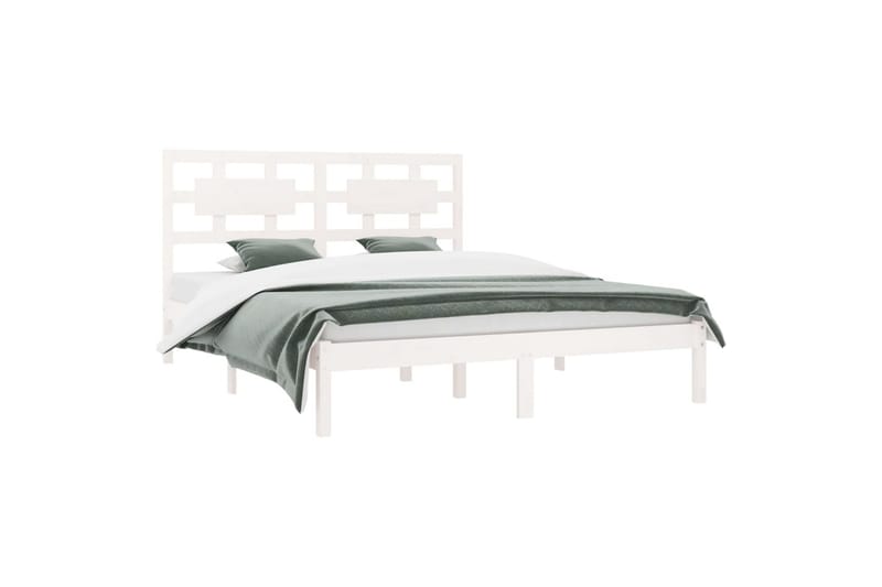 beBasic sengeramme 140x200 cm massivt fyrretræ hvid - Hvid - Møbler - Senge - Sengeramme & sengestel