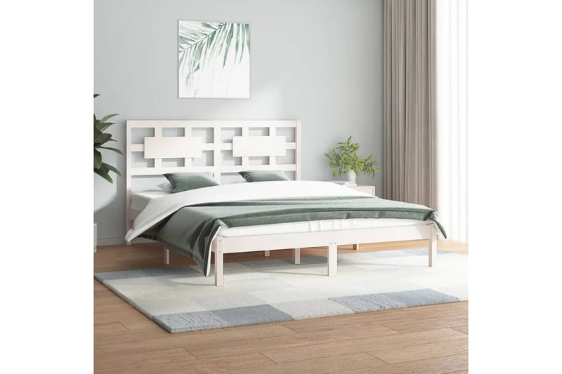 beBasic sengeramme 140x200 cm massivt fyrretræ hvid - Hvid - Møbler - Senge - Sengeramme & sengestel