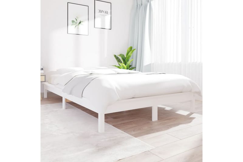 beBasic sengeramme 140x200 cm massivt fyrretræ hvid - Hvid - Møbler - Senge - Sengeramme & sengestel