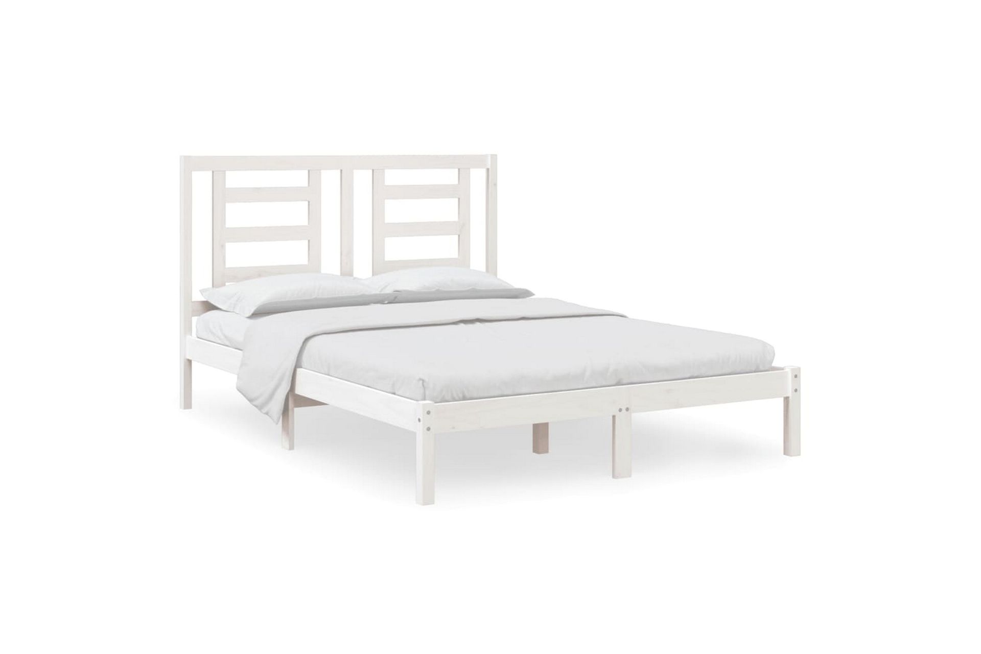 beBasic sengeramme 140x200 cm massivt fyrretræ hvid - Hvid - Møbler - Senge - Sengeramme & sengestel