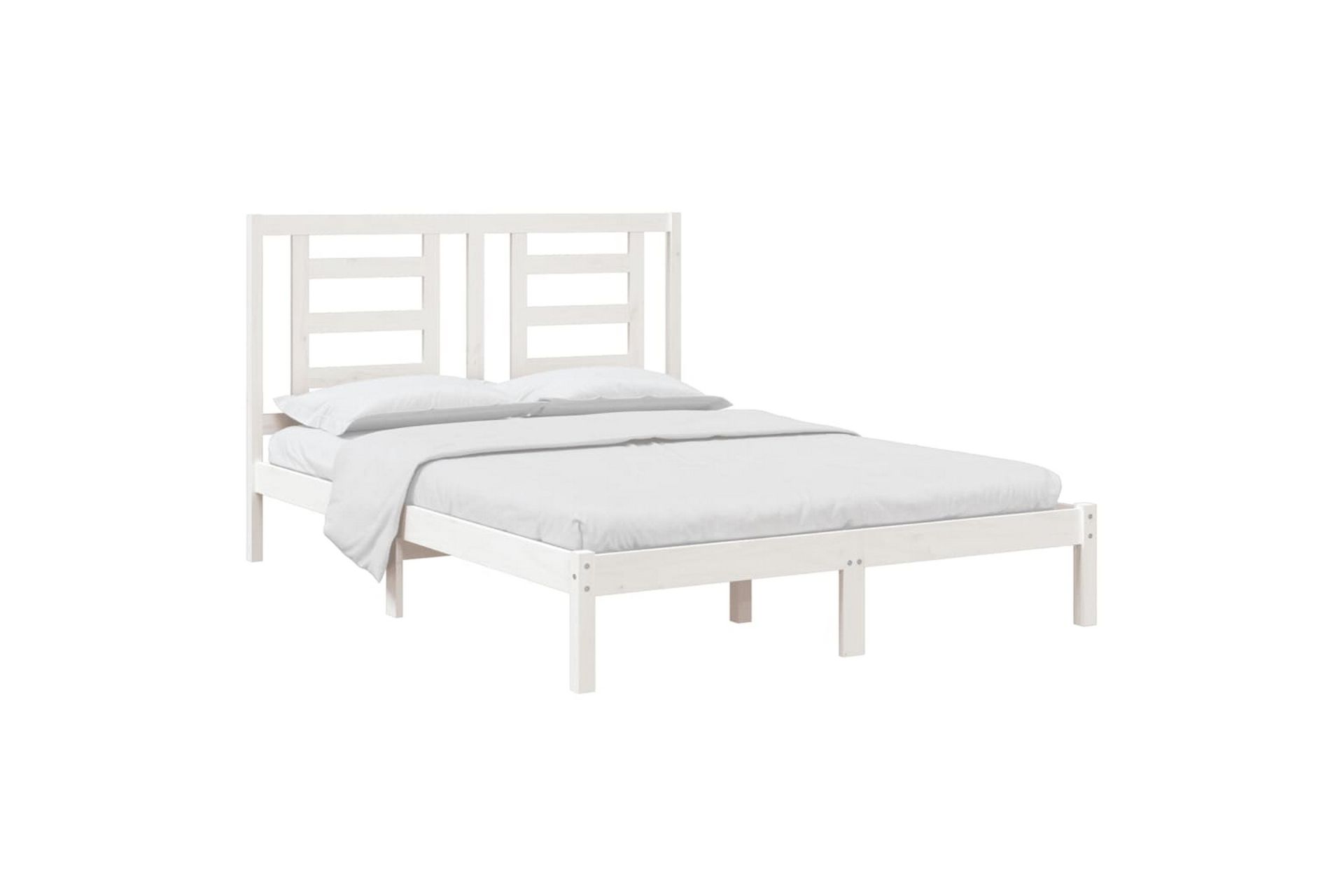 beBasic sengeramme 140x200 cm massivt fyrretræ hvid - Hvid - Møbler - Senge - Sengeramme & sengestel