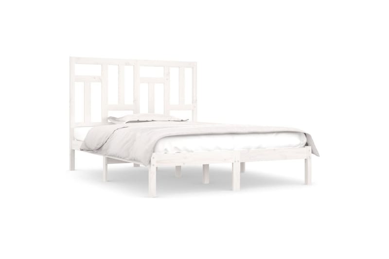 beBasic sengeramme 140x200 cm massivt fyrretræ hvid - Hvid - Møbler - Senge - Sengeramme & sengestel