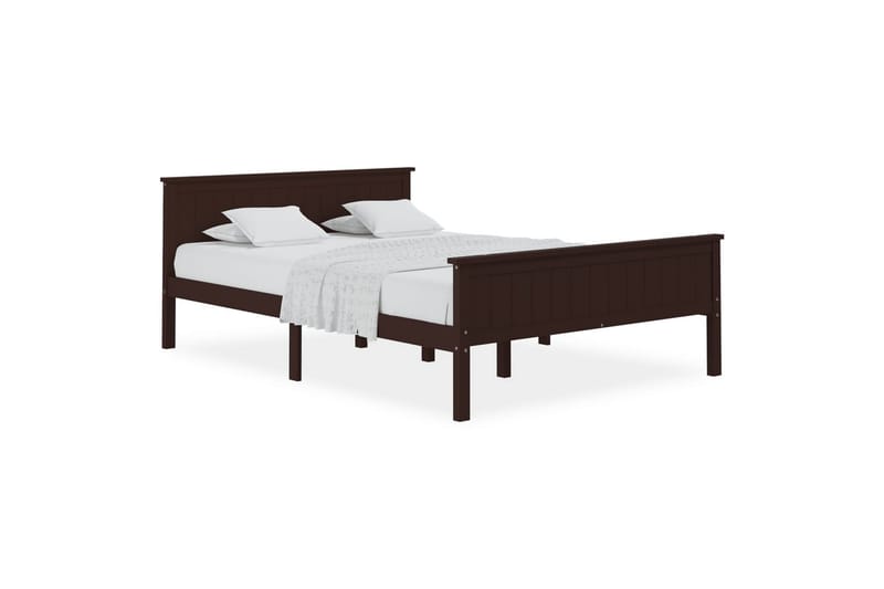 beBasic sengeramme 140x200 cm massivt fyrretræ mørkebrun - Brun - Møbler - Senge - Sengeramme & sengestel