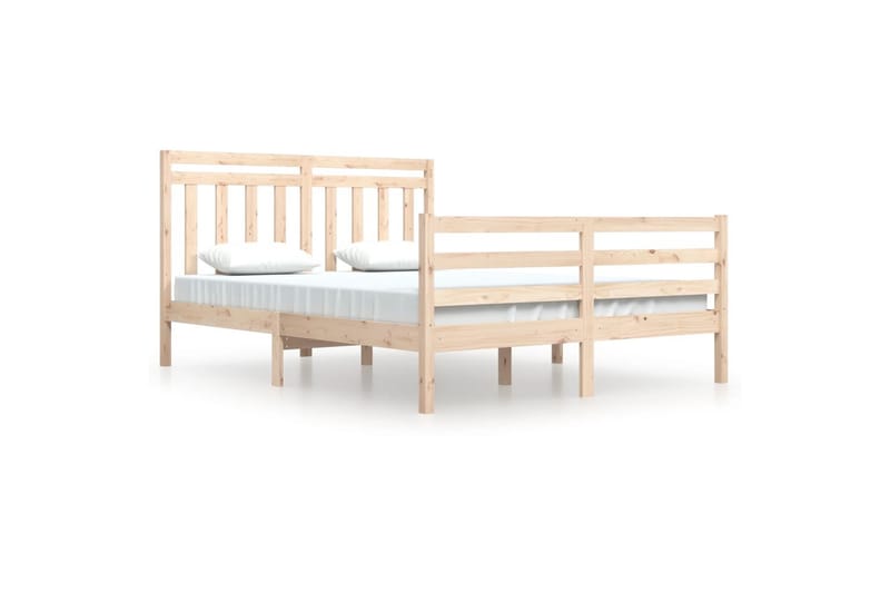 beBasic sengeramme 140x200 cm massivt træ - Brun - Møbler - Senge - Sengeramme & sengestel