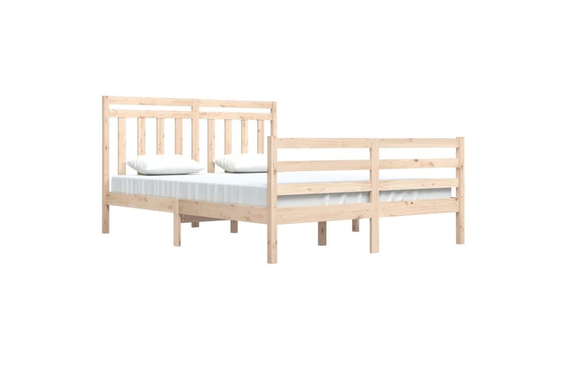 beBasic sengeramme 140x200 cm massivt træ - Brun - Møbler - Senge - Sengeramme & sengestel