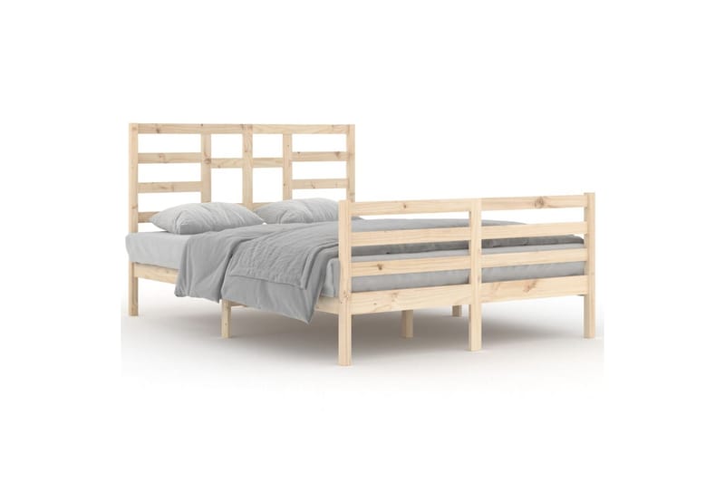 beBasic sengeramme 140x200 cm massivt træ - Brun - Møbler - Senge - Sengeramme & sengestel
