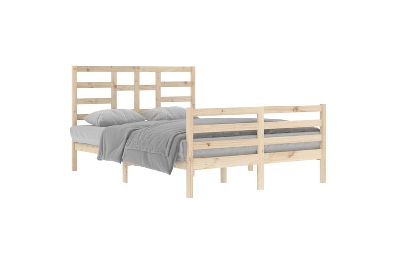 beBasic sengeramme 140x200 cm massivt træ - Brun - Møbler - Senge - Sengeramme & sengestel