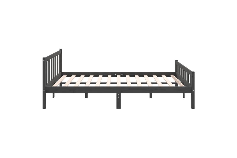 beBasic sengeramme 140x200 cm massivt træ grå - GrÃ¥ - Møbler - Senge - Sengeramme & sengestel